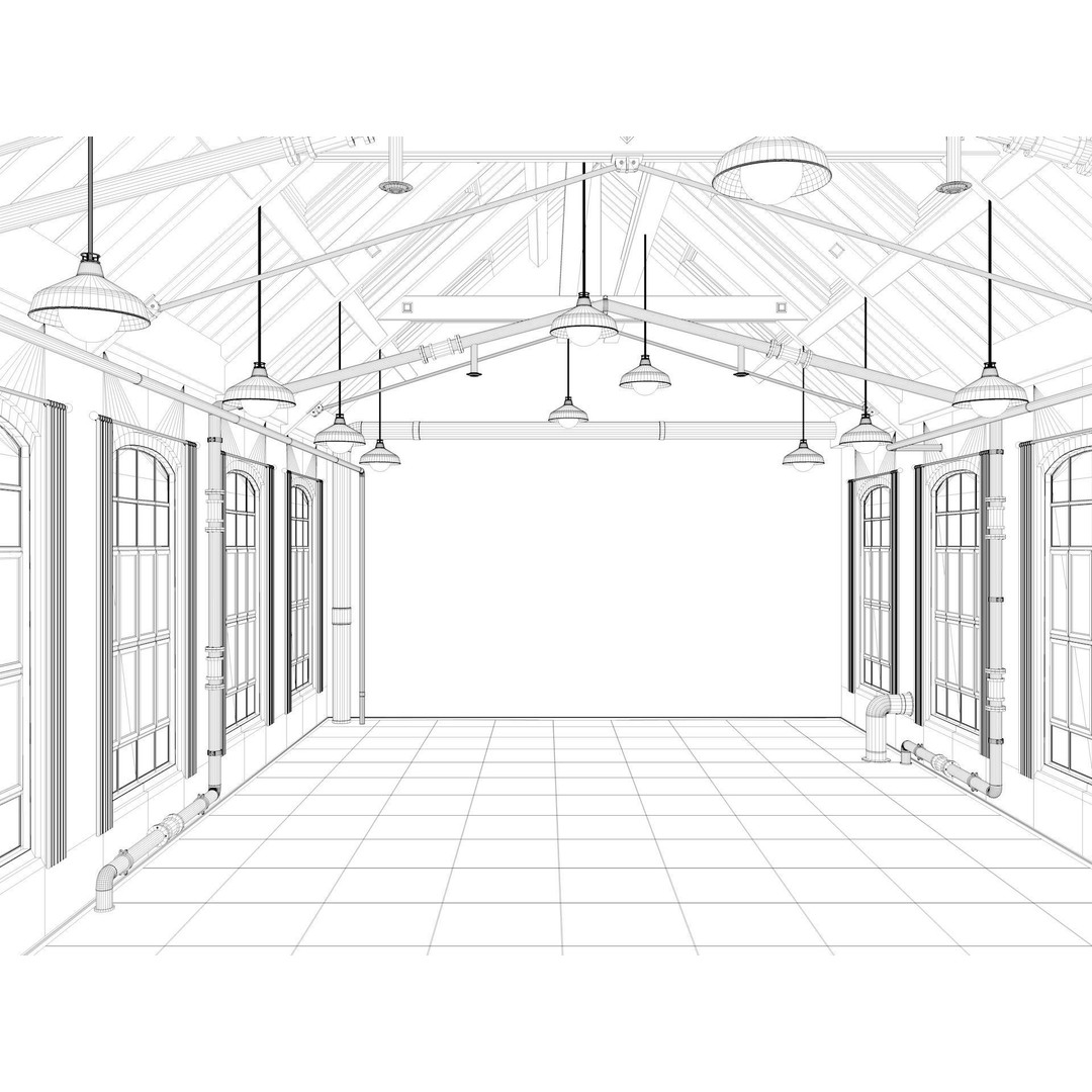 Loft Warehouse 3D Model – Vintage Office Interior, Cinema4D & FBX - View 19