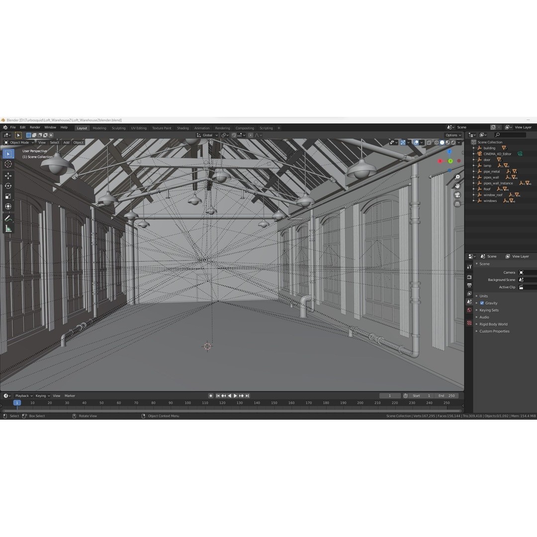 Loft Warehouse 3D Model – Vintage Office Interior, Cinema4D & FBX - View 24