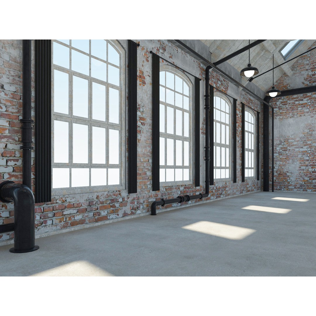 Loft Warehouse 3D Model – Vintage Office Interior, Cinema4D & FBX - View 5