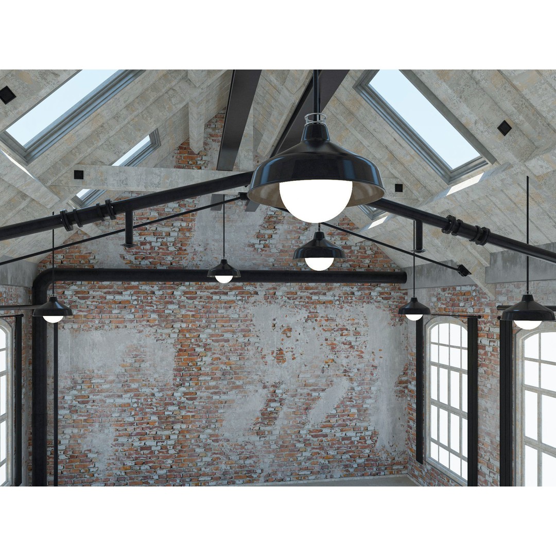 Loft Warehouse 3D Model – Vintage Office Interior, Cinema4D & FBX - View 8