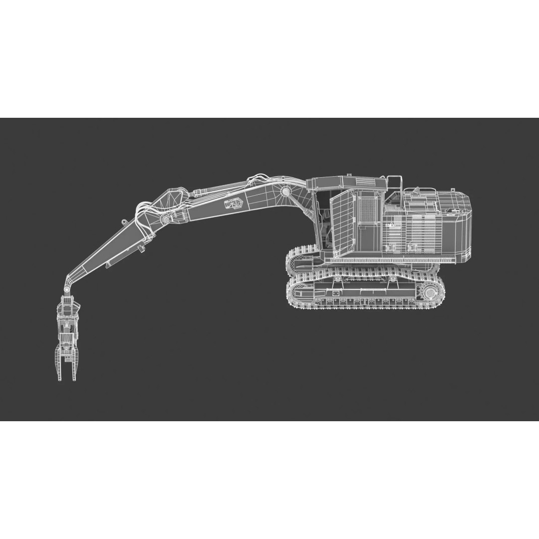 Forest Machines FM538 3D Model – High Poly Industrial Loader, FBX, Blender - View 23