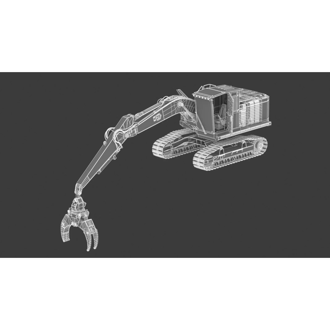 Forest Machines FM538 3D Model – High Poly Industrial Loader, FBX, Blender - View 24