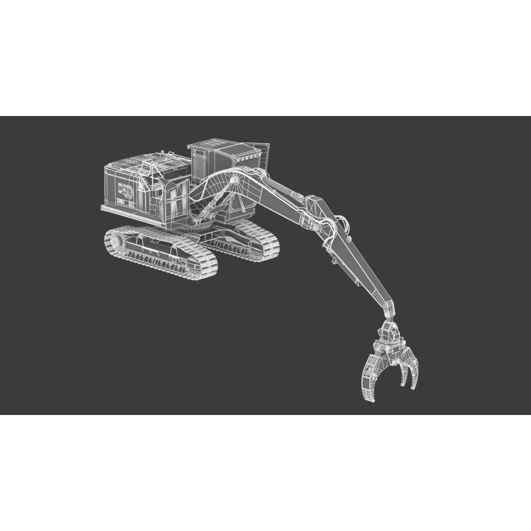 Forest Machines FM538 3D Model – High Poly Industrial Loader, FBX, Blender - View 26