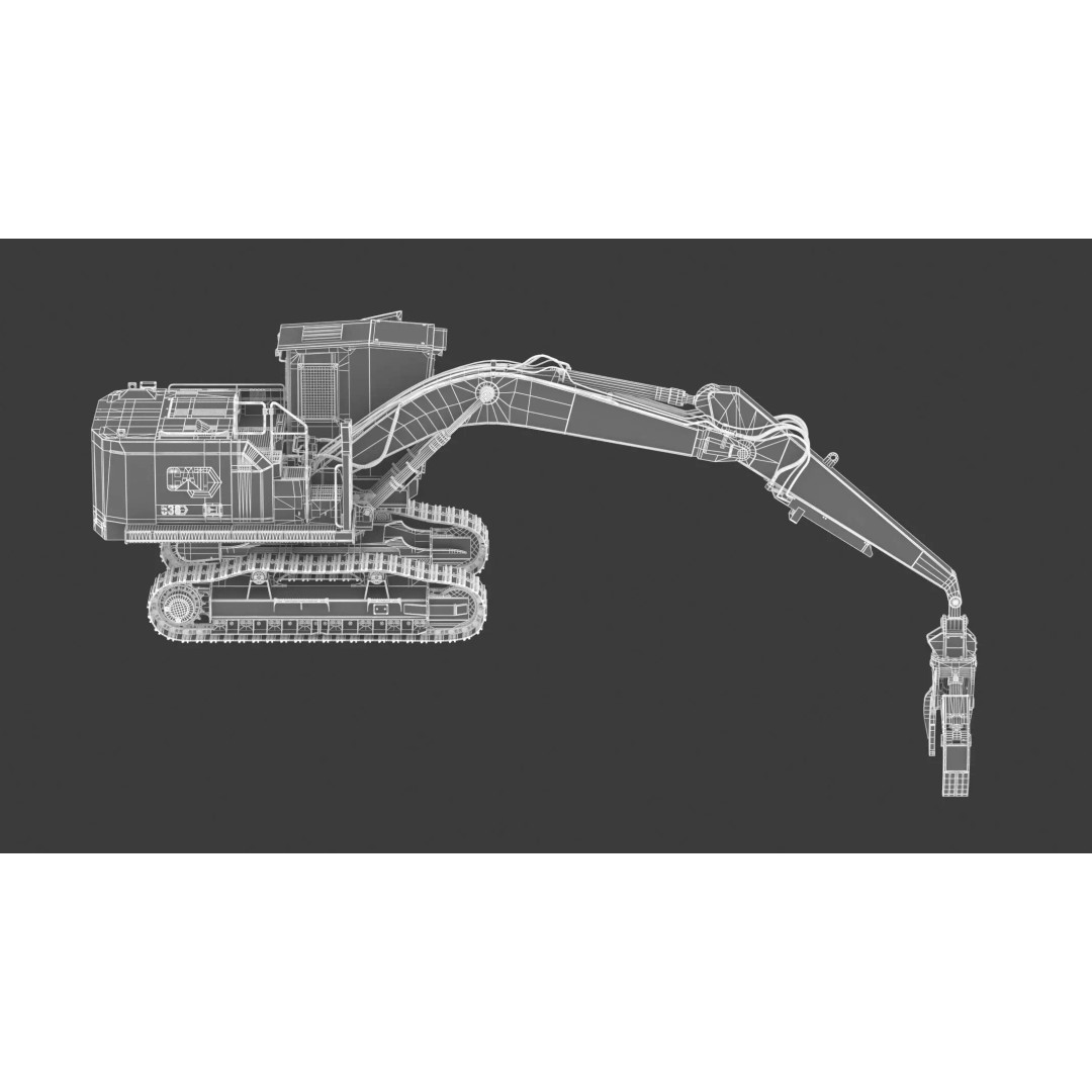 Forest Machines FM538 3D Model – High Poly Industrial Loader, FBX, Blender - View 27