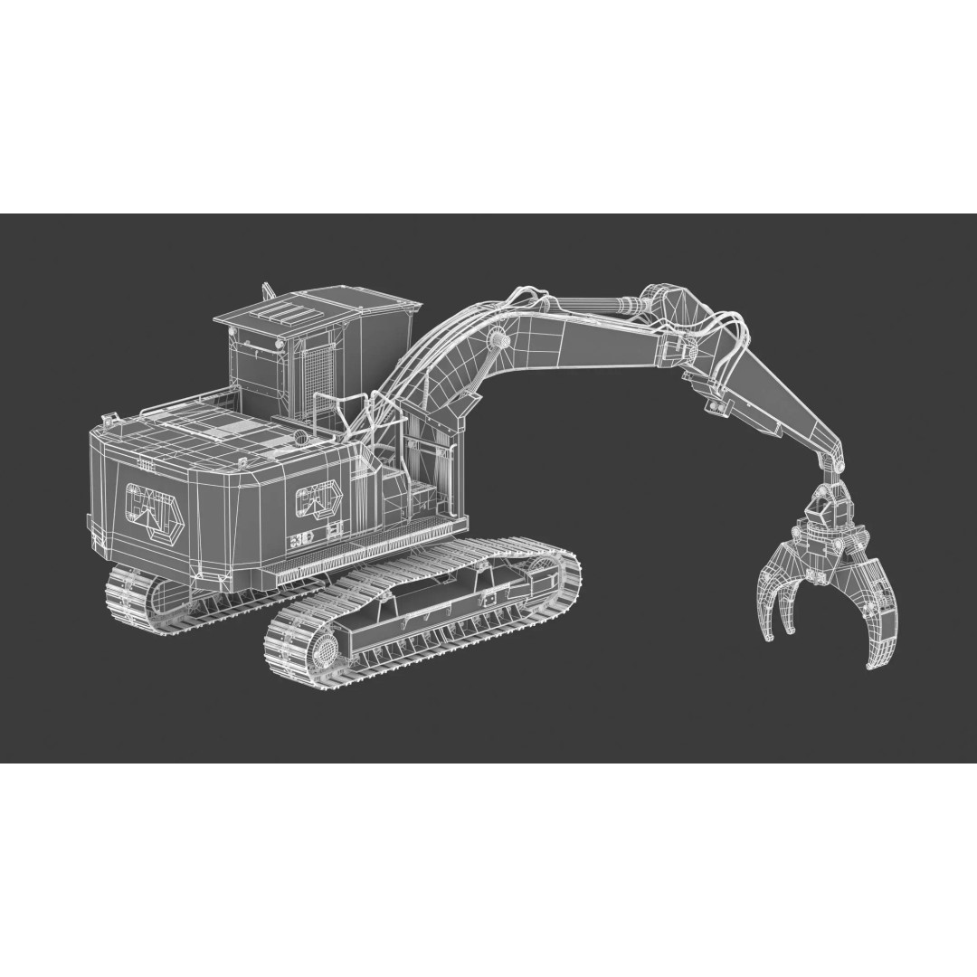 Forest Machines FM538 3D Model – High Poly Industrial Loader, FBX, Blender - View 28