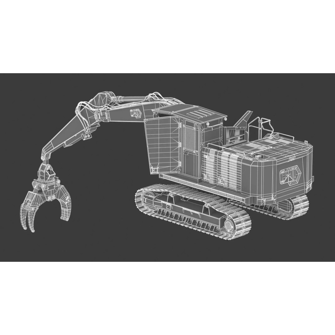 Forest Machines FM538 3D Model – High Poly Industrial Loader, FBX, Blender - View 30
