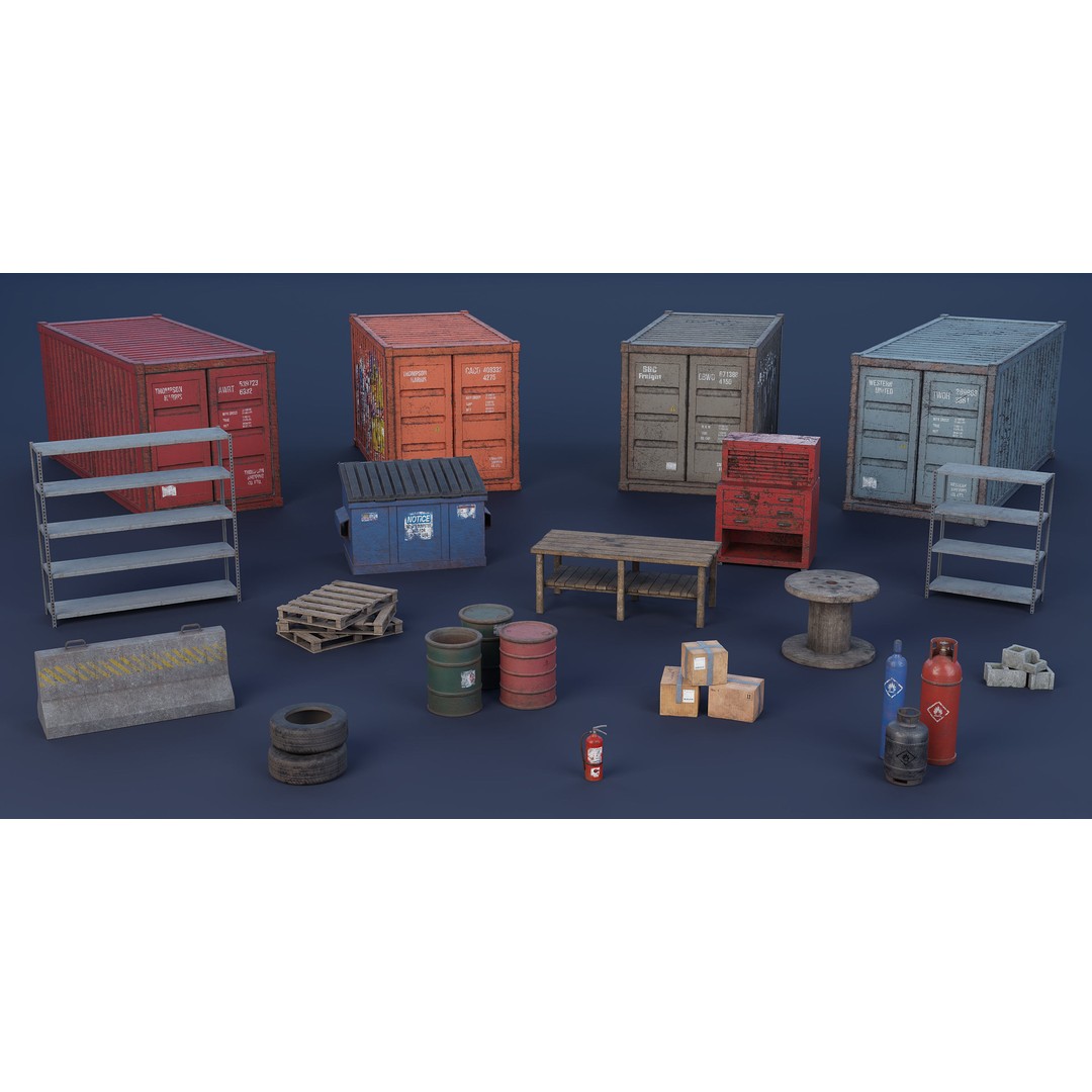 Abandoned Warehouse 3D Model – High-Quality Asset Pack, FBX, Blender - View 15