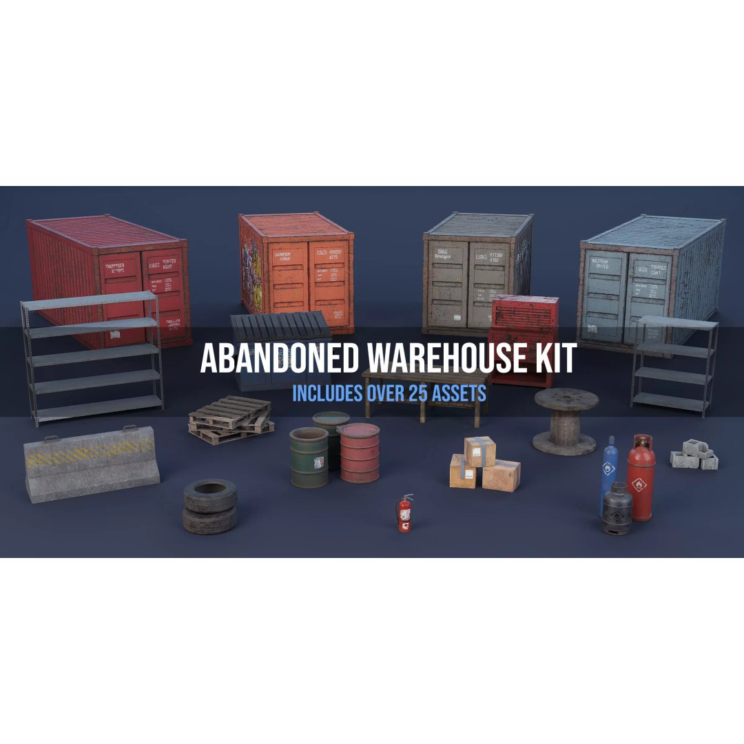 Abandoned Warehouse 3D Model – High-Quality Asset Pack, FBX, Blender - View 2