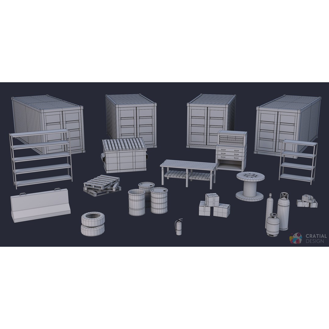 Abandoned Warehouse 3D Model – High-Quality Asset Pack, FBX, Blender - View 9
