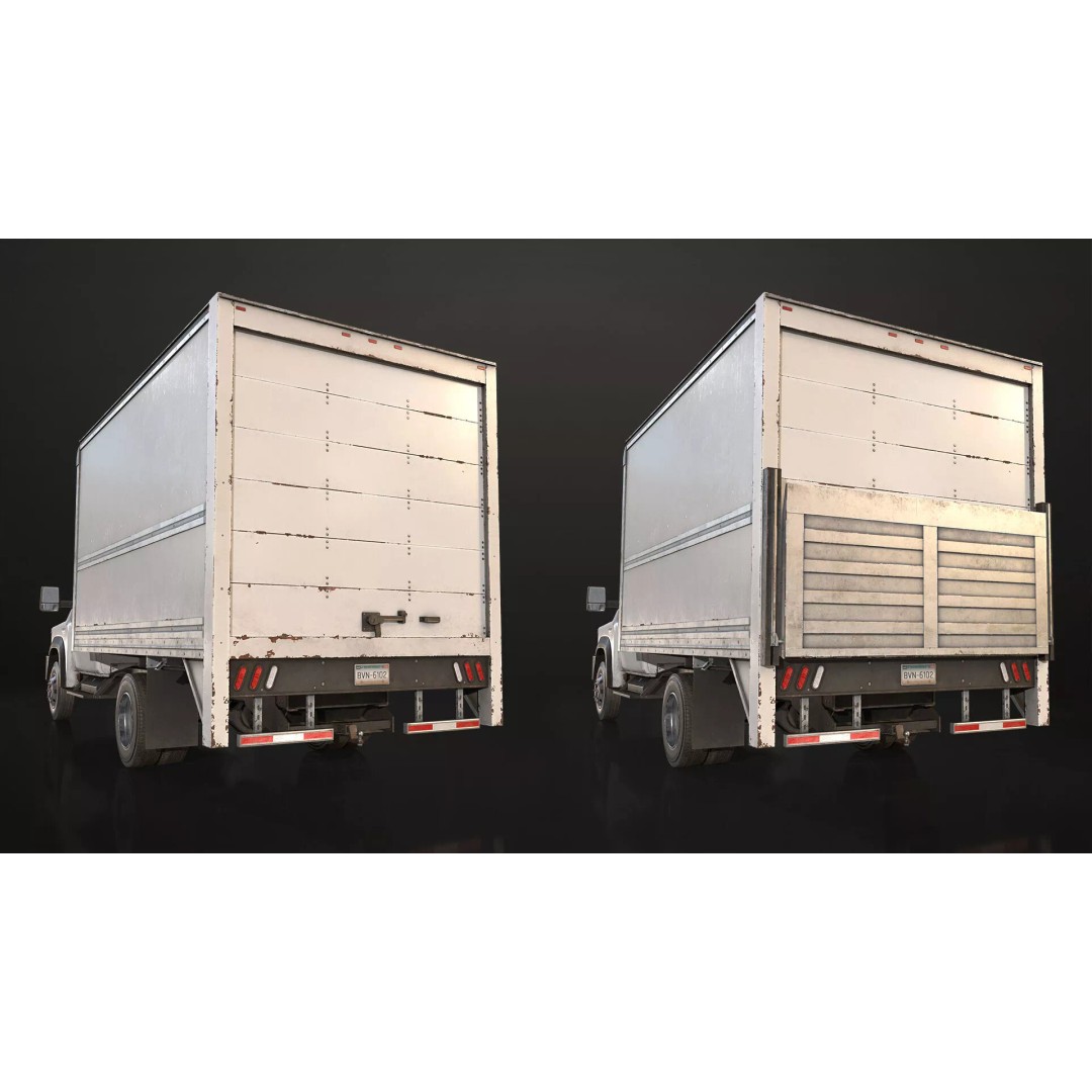 VX400 Box Truck 3D Model – Medium Duty Low Poly Game Asset, FBX - View 11