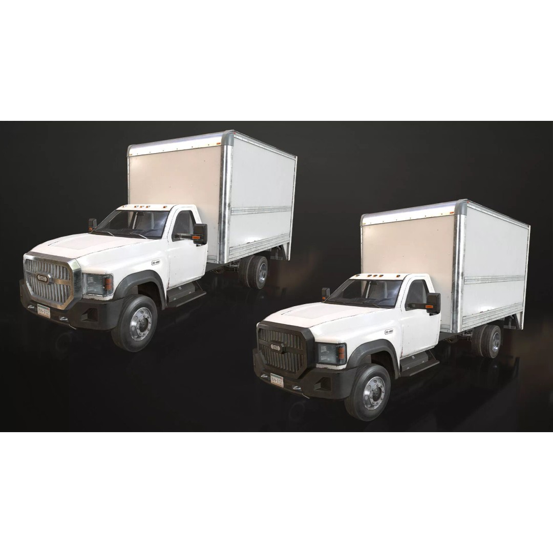VX400 Box Truck 3D Model – Medium Duty Low Poly Game Asset, FBX - View 16