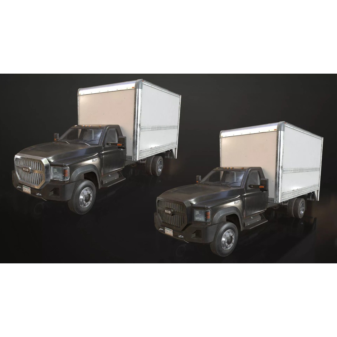 VX400 Box Truck 3D Model – Medium Duty Low Poly Game Asset, FBX - View 17