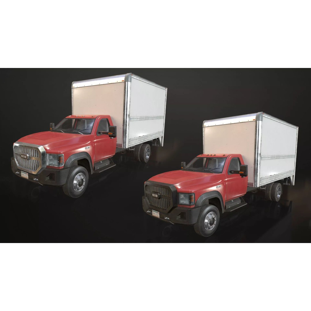 VX400 Box Truck 3D Model – Medium Duty Low Poly Game Asset, FBX - View 18