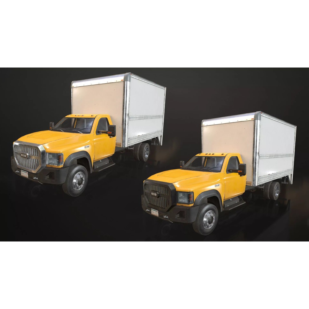 VX400 Box Truck 3D Model – Medium Duty Low Poly Game Asset, FBX - View 19