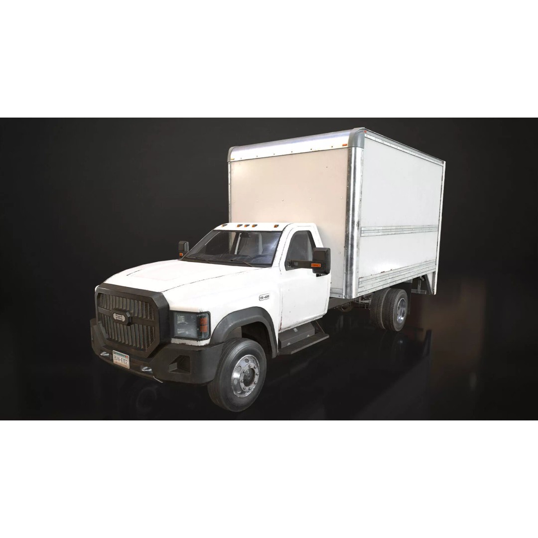 VX400 Box Truck 3D Model – Medium Duty Low Poly Game Asset, FBX - View 2