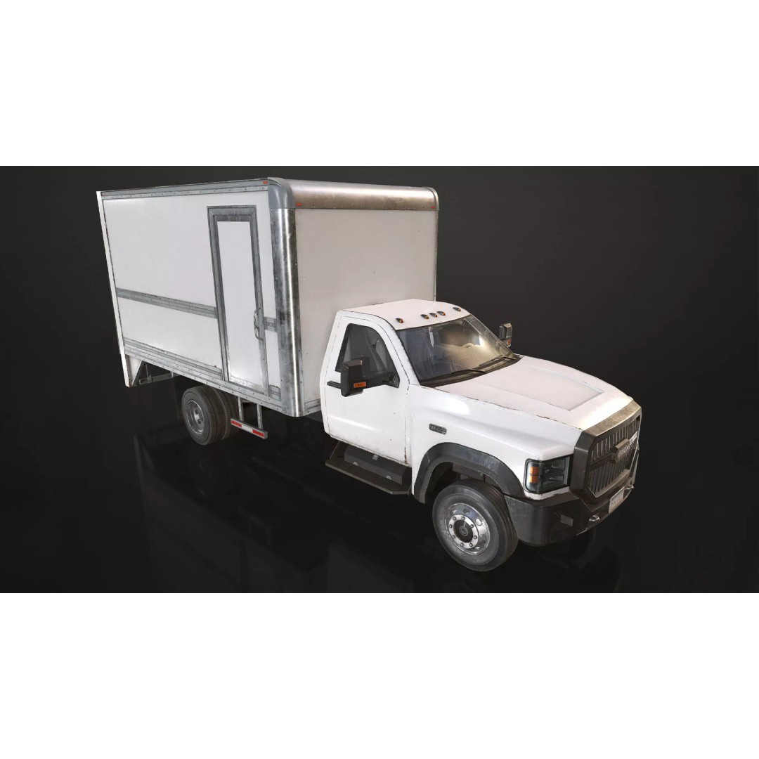 VX400 Box Truck 3D Model – Medium Duty Low Poly Game Asset, FBX - View 3
