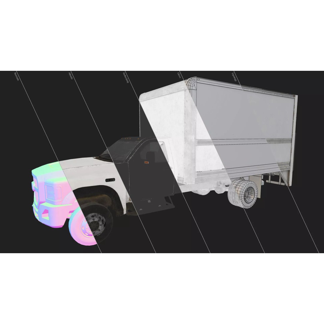 VX400 Box Truck 3D Model – Medium Duty Low Poly Game Asset, FBX - View 30