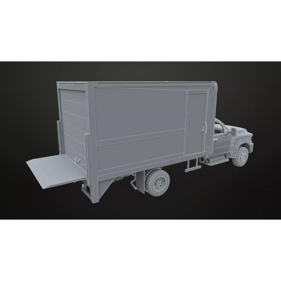 VX400 Box Truck 3D Model – Medium Duty Low Poly Game Asset, FBX - View 32