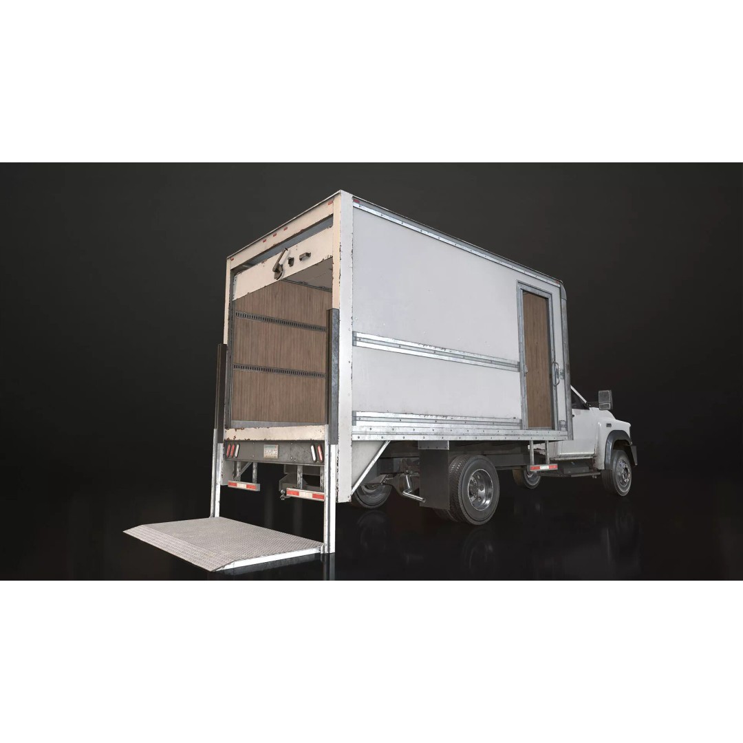 VX400 Box Truck 3D Model – Medium Duty Low Poly Game Asset, FBX - View 6