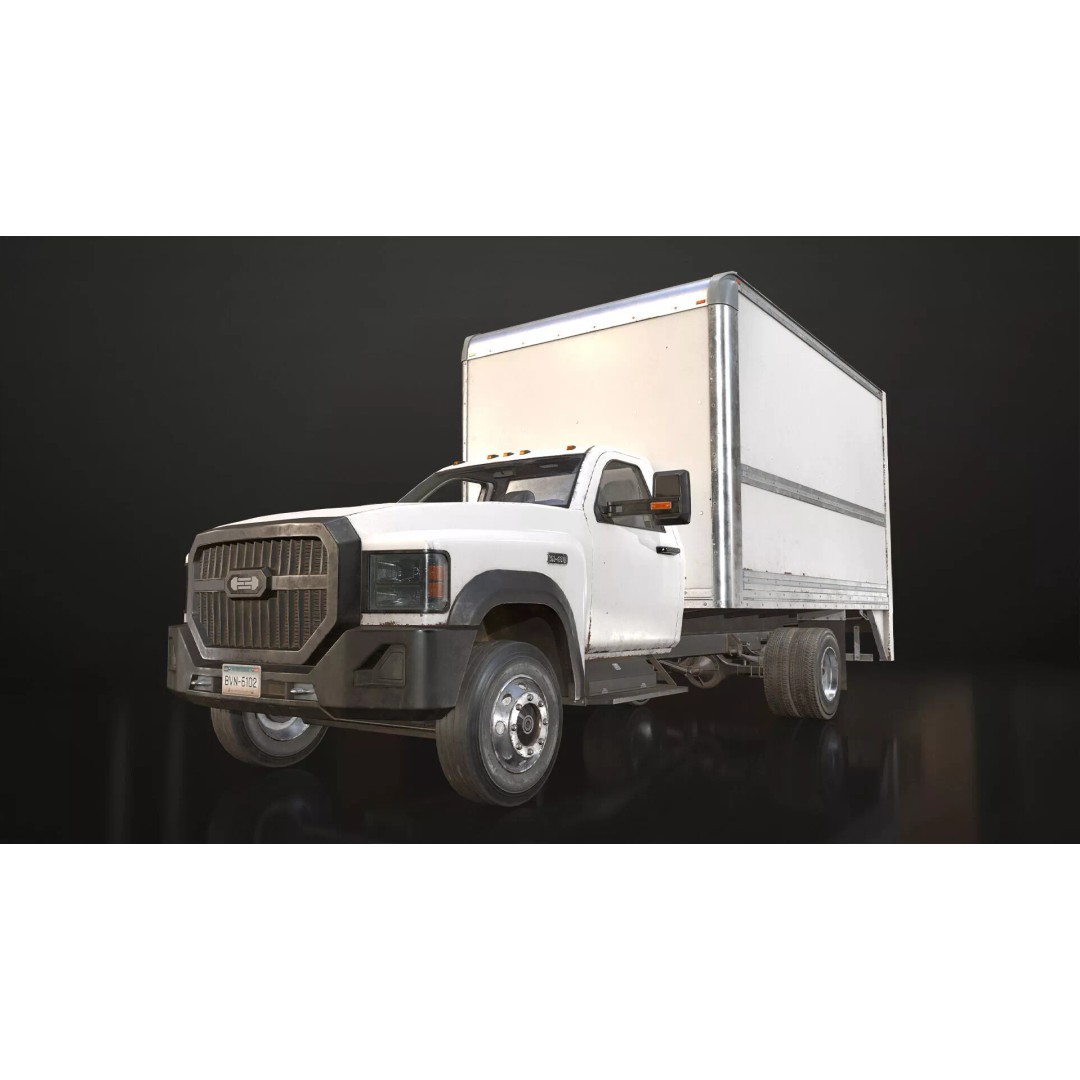 VX400 Box Truck 3D Model – Medium Duty Low Poly Game Asset, FBX - View 7