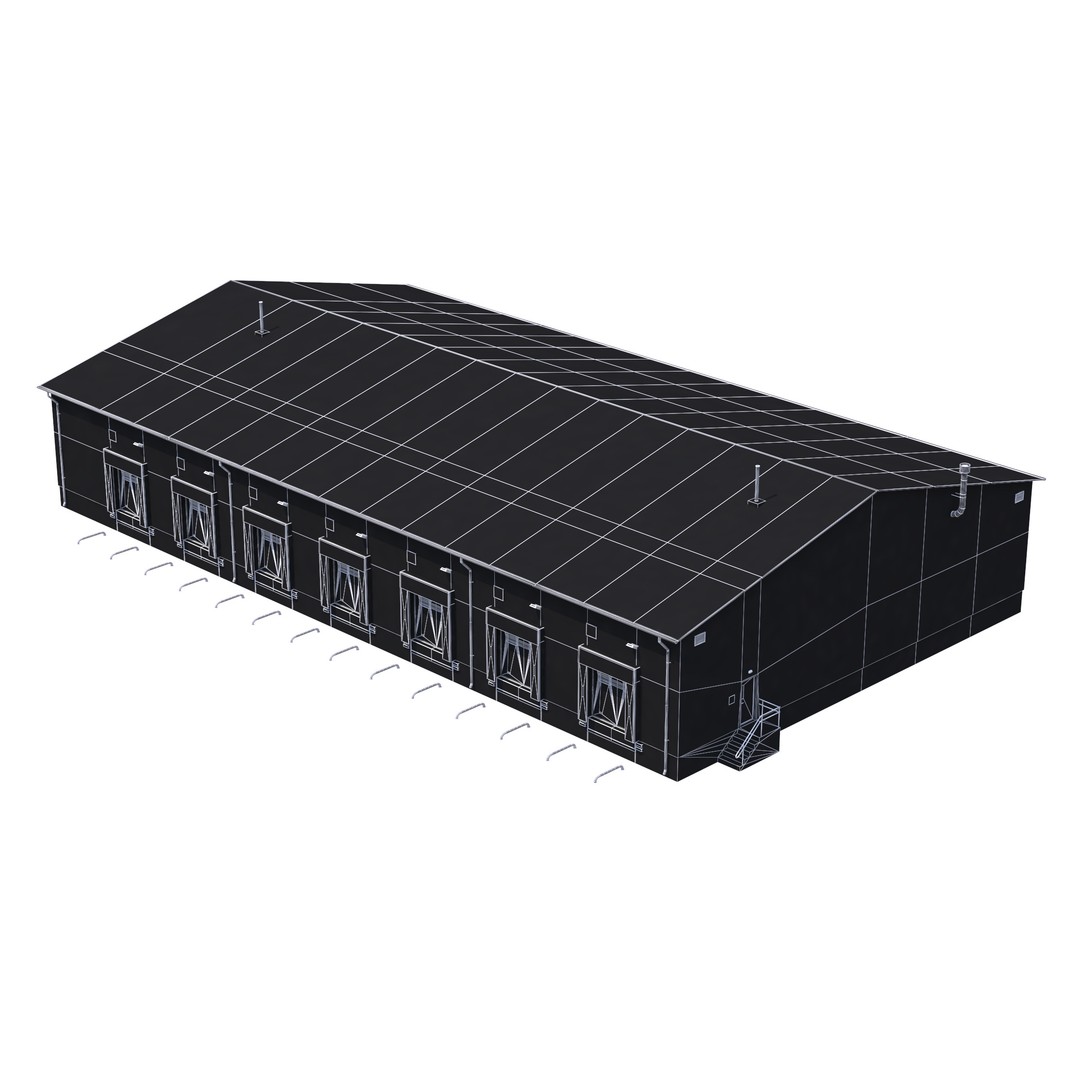 Industrial Building 3D Model – Low Poly Exterior Asset, FBX, OBJ - View 12
