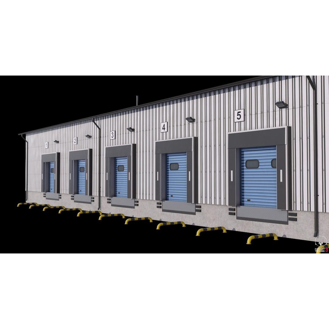 Industrial Building 3D Model – Low Poly Exterior Asset, FBX, OBJ - View 18