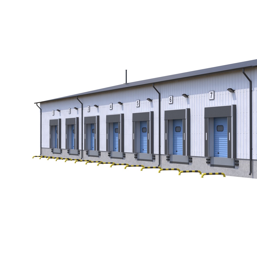 Industrial Building 3D Model – Low Poly Exterior Asset, FBX, OBJ - View 8