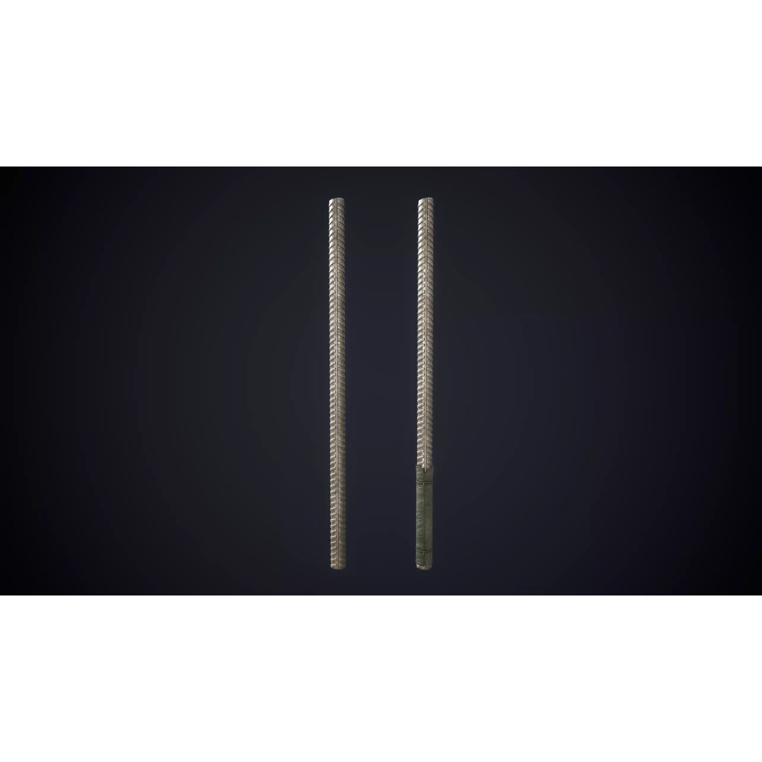 Rebar 3D Model – Low Poly Game Ready Weapon, FBX, OBJ, Blender - View 10