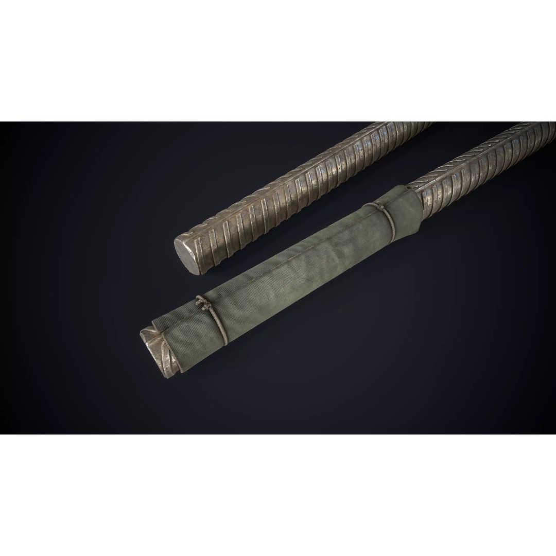 Rebar 3D Model – Low Poly Game Ready Weapon, FBX, OBJ, Blender - View 8