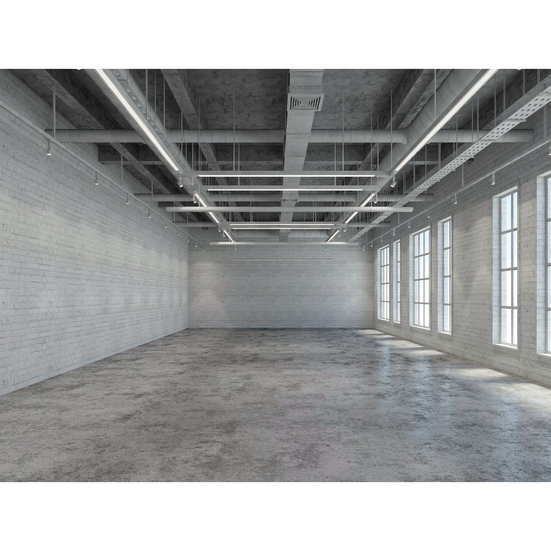 Loft Office Interior 3D Model – Modern Design, Cinema4D, FBX - View 3