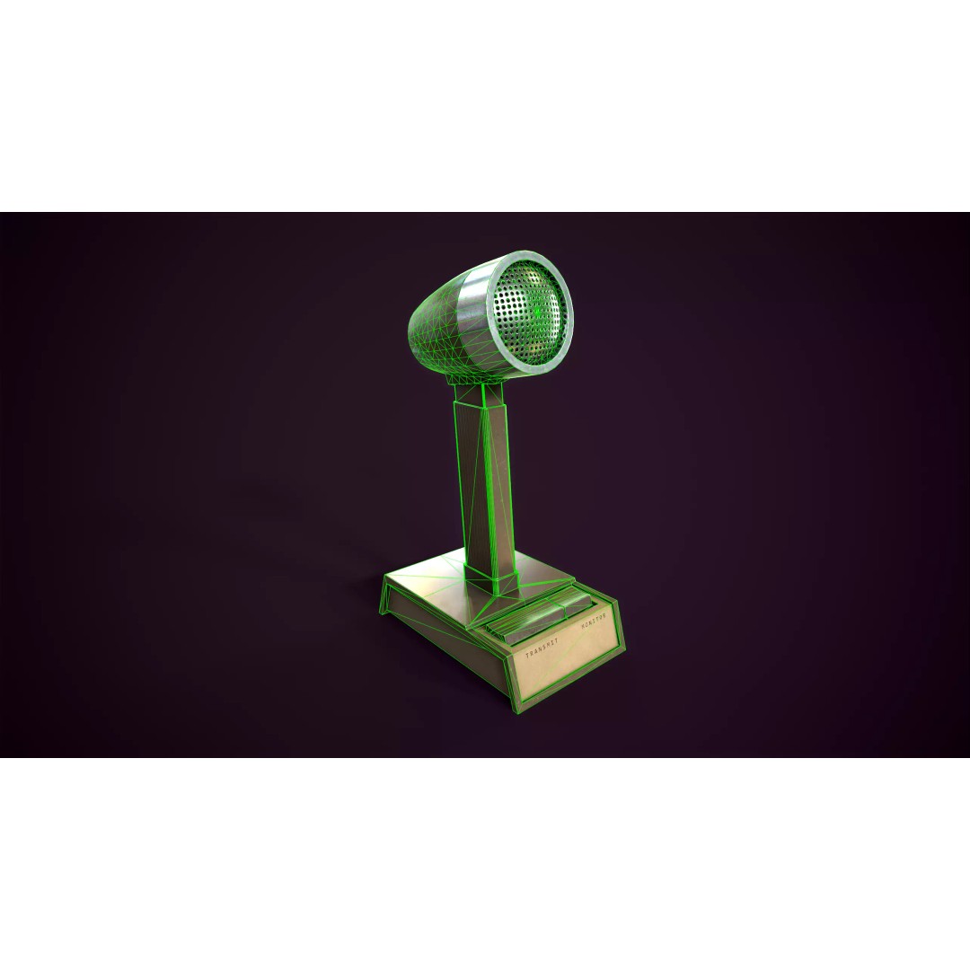 Vintage Intercom and Microphone 3D Model – Low Poly PBR Game Asset, FBX - View 14