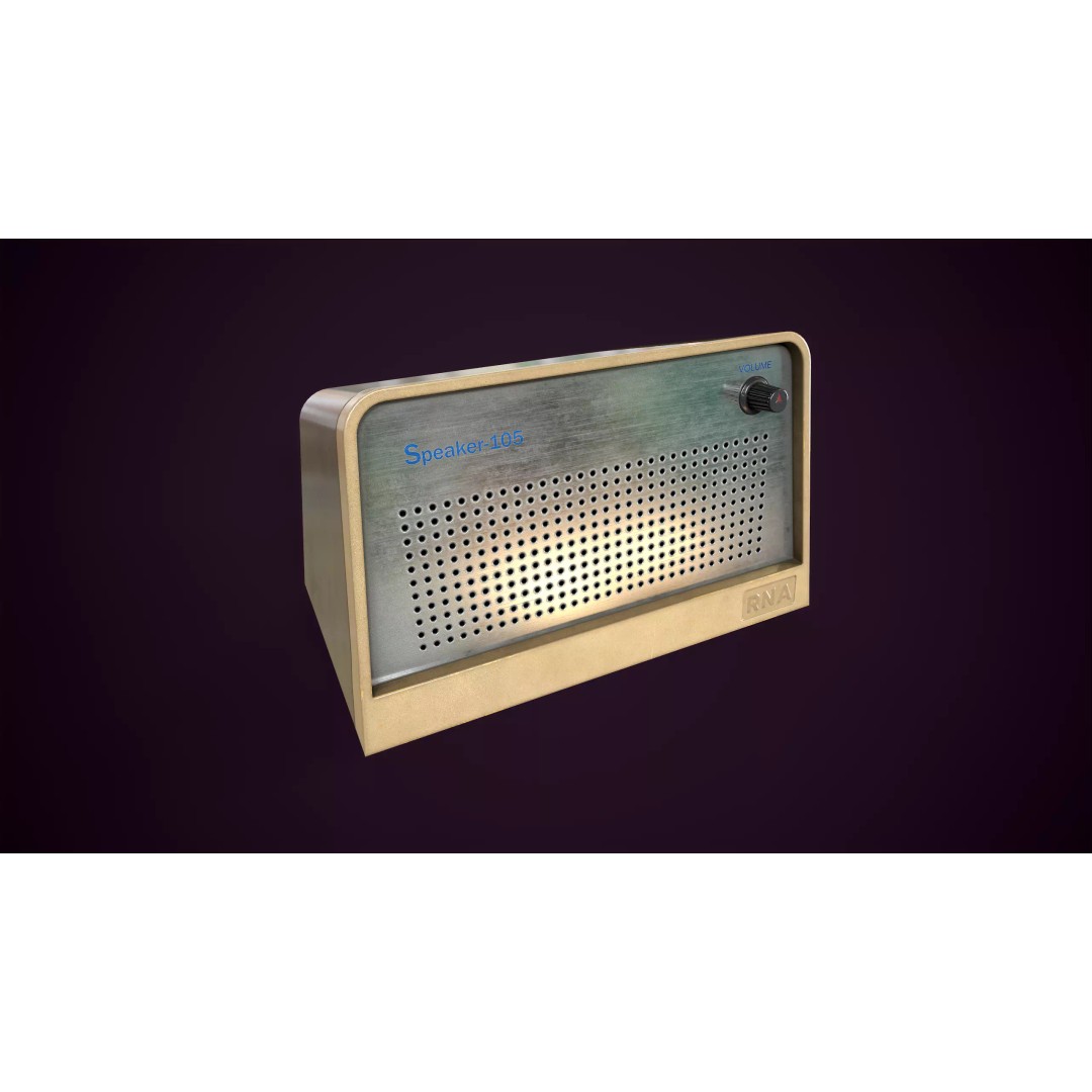 Vintage Intercom and Microphone 3D Model – Low Poly PBR Game Asset, FBX - View 3