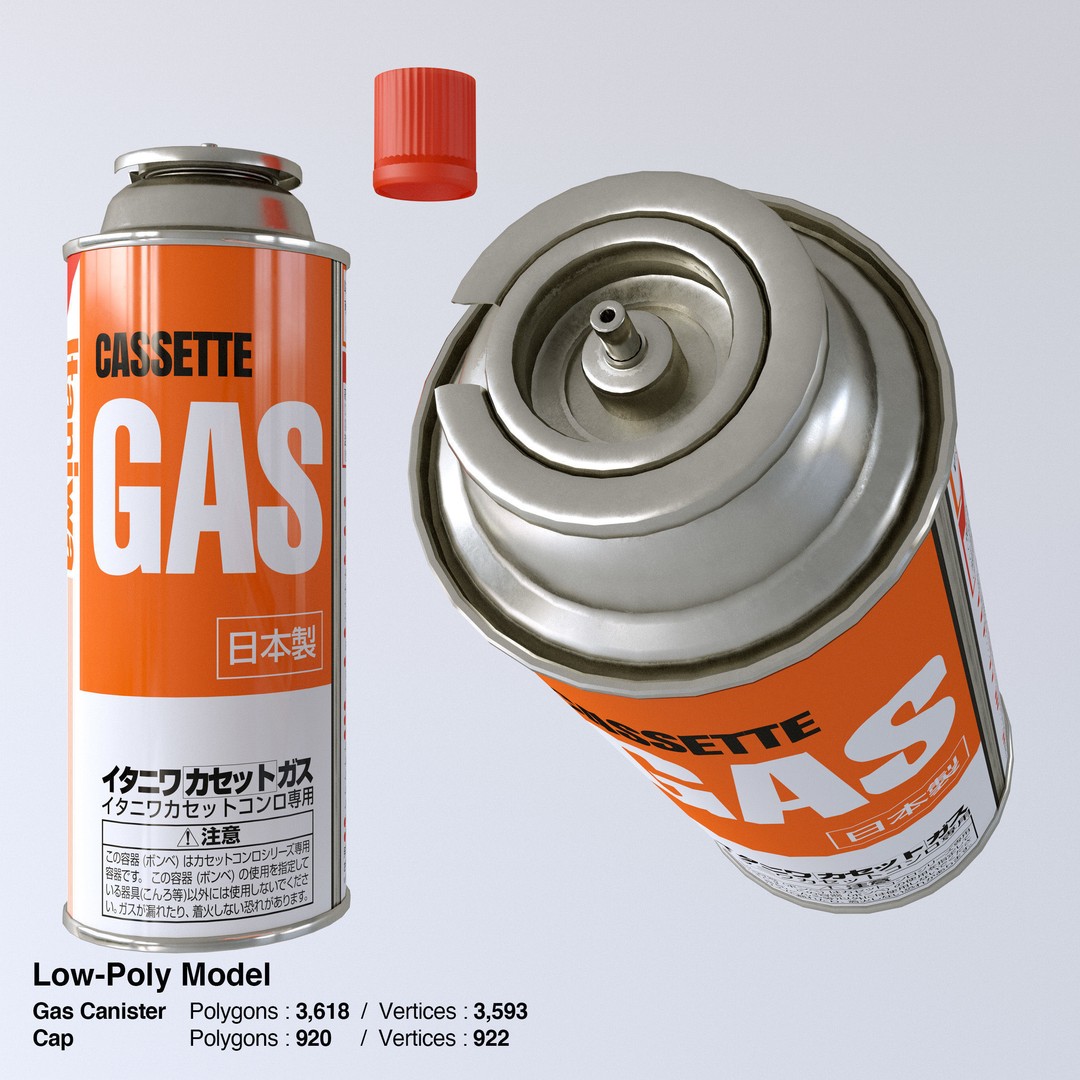 Portable Gas Stove 3D Model – Low Poly PBR Kitchenware, FBX, OBJ - View 39