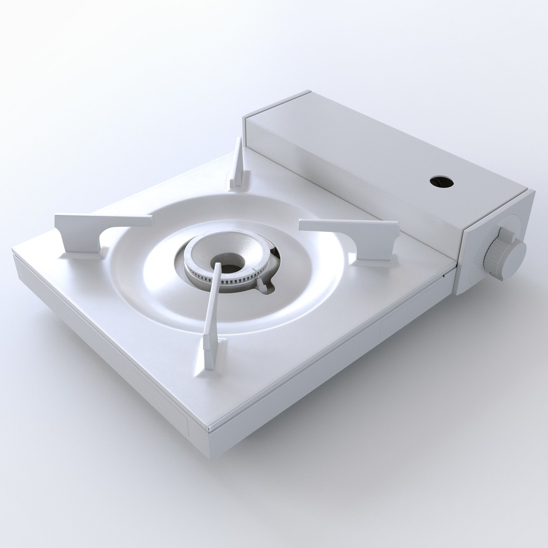 Portable Gas Stove 3D Model – Low Poly PBR Kitchenware, FBX, OBJ - View 5