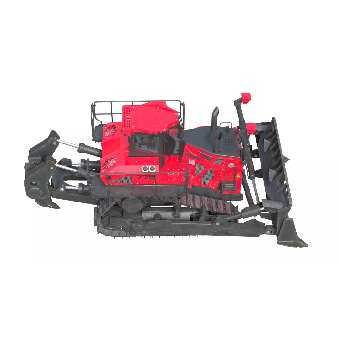 Liebherr PR776 Litronic Crawler Tractor 3D Model – Low Poly Game Asset, FBX - View 11