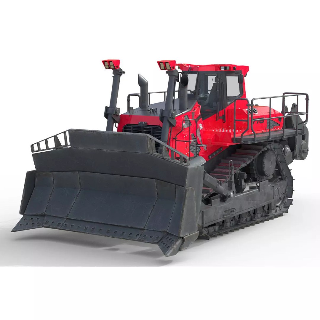 Liebherr PR776 Litronic Crawler Tractor 3D Model – Low Poly Game Asset, FBX - View 14