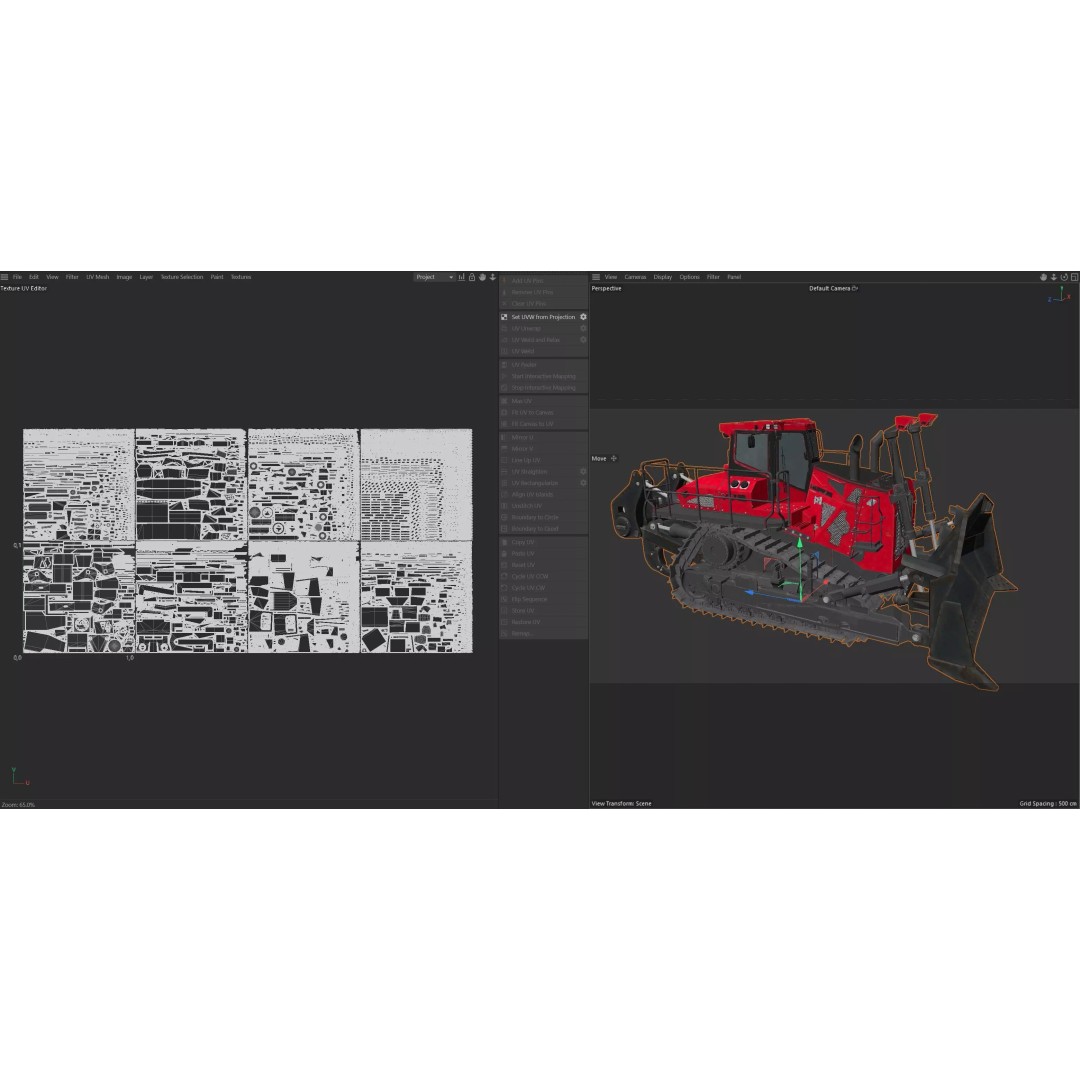 Liebherr PR776 Litronic Crawler Tractor 3D Model – Low Poly Game Asset, FBX - View 15