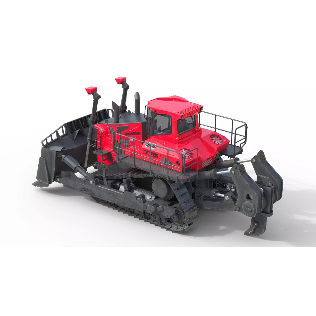 Liebherr PR776 Litronic Crawler Tractor 3D Model – Low Poly Game Asset, FBX - View 6