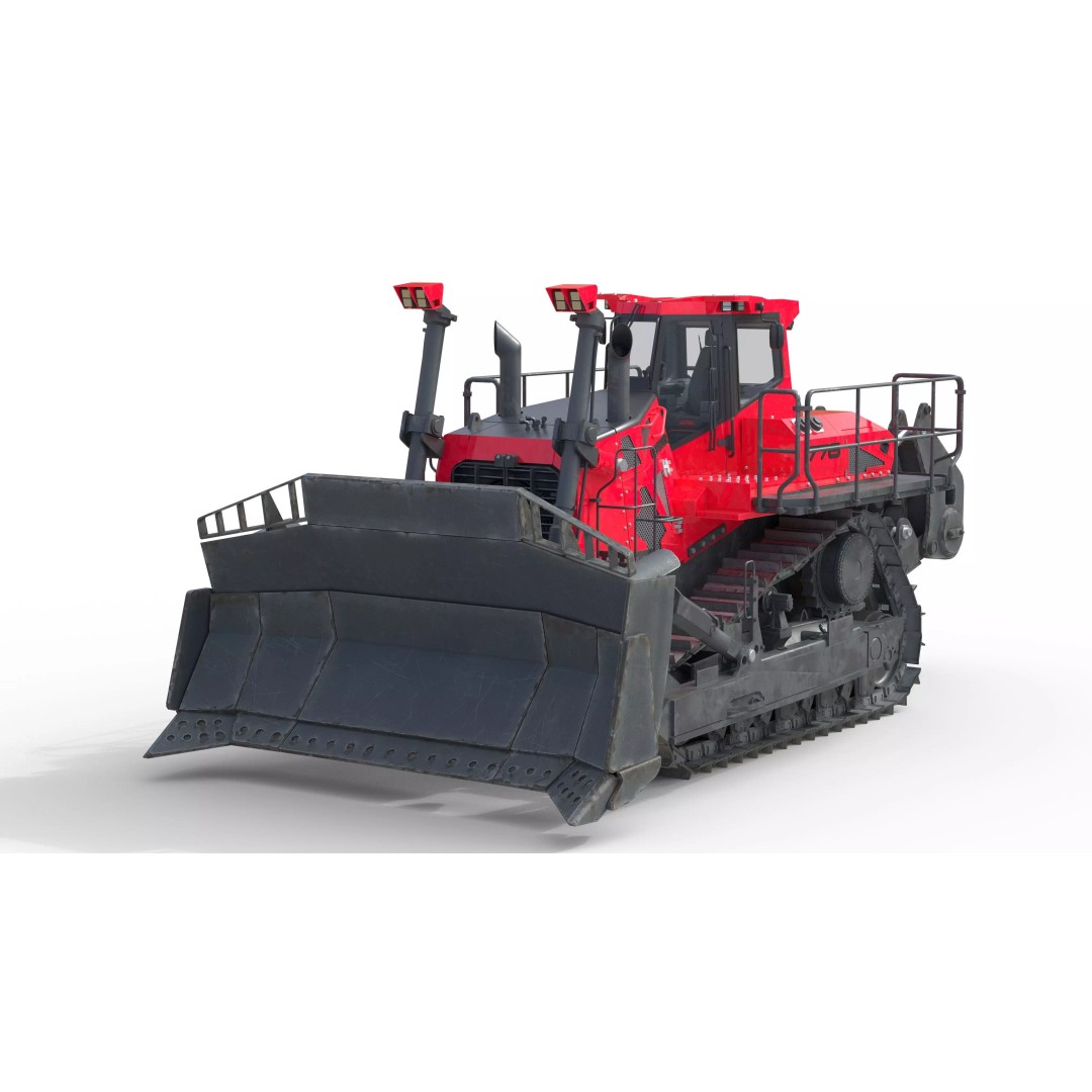 Liebherr PR776 Litronic Crawler Tractor 3D Model – Low Poly Game Asset, FBX - View 7