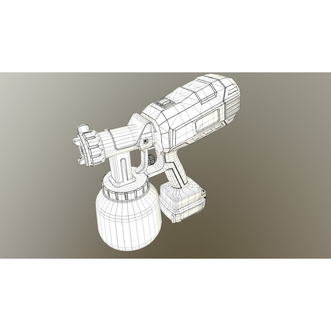 Spray Gun 3D Model – Low Poly Game-Ready Asset, FBX, Blender