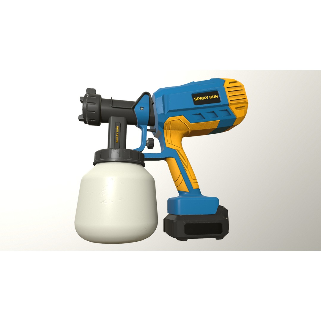 Spray Gun 3D Model – Low Poly Game-Ready Asset, FBX, Blender - View 11