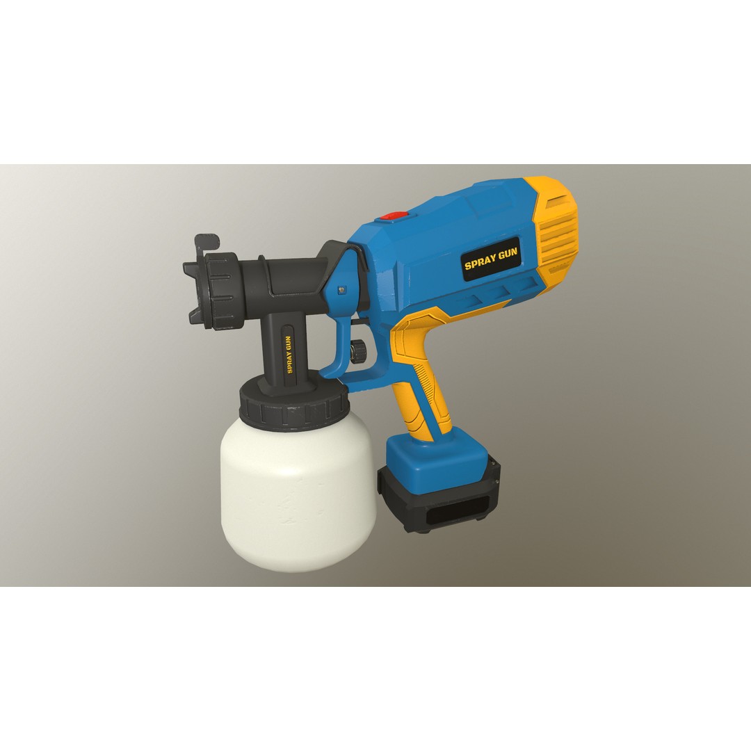Spray Gun 3D Model – Low Poly Game-Ready Asset, FBX, Blender - View 13