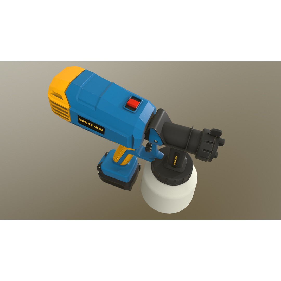 Spray Gun 3D Model – Low Poly Game-Ready Asset, FBX, Blender - View 14