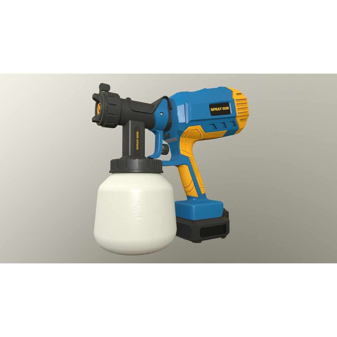 Spray Gun 3D Model – Low Poly Game-Ready Asset, FBX, Blender - View 17