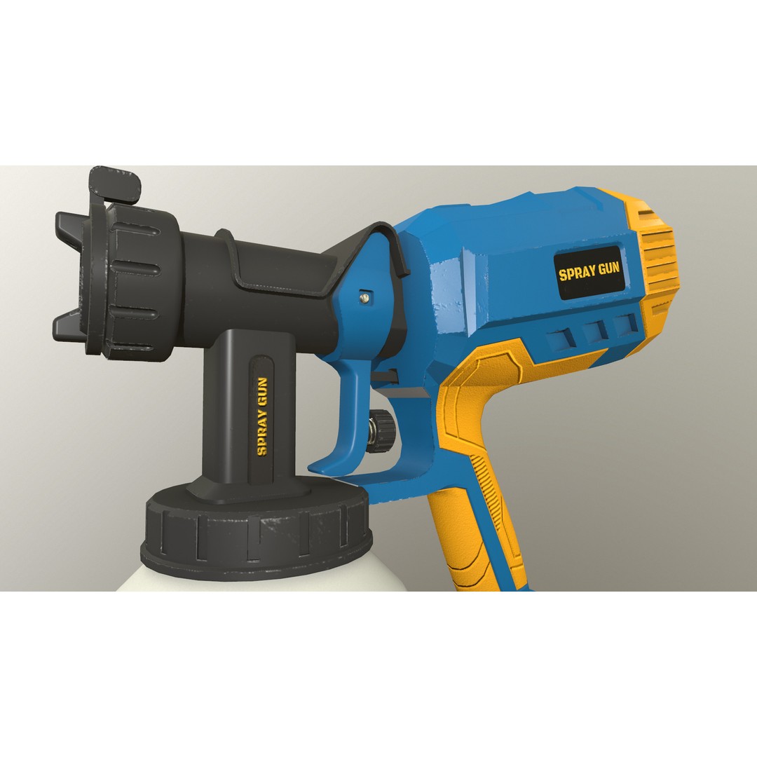 Spray Gun 3D Model – Low Poly Game-Ready Asset, FBX, Blender - View 18