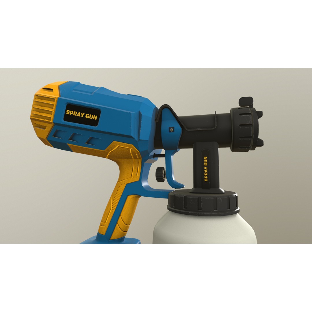 Spray Gun 3D Model – Low Poly Game-Ready Asset, FBX, Blender - View 19