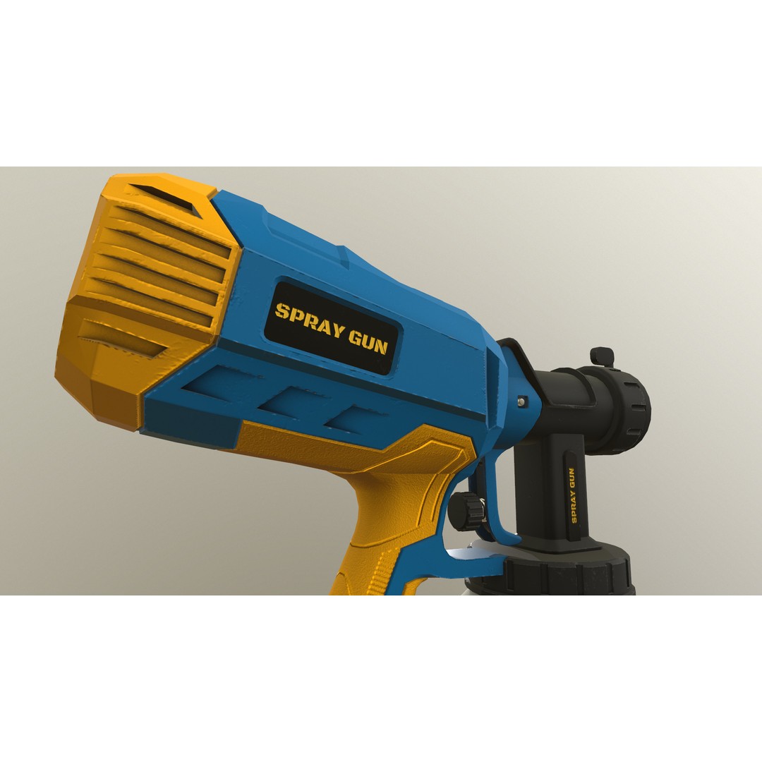 Spray Gun 3D Model – Low Poly Game-Ready Asset, FBX, Blender - View 20