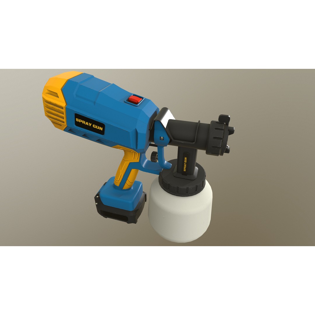 Spray Gun 3D Model – Low Poly Game-Ready Asset, FBX, Blender - View 22