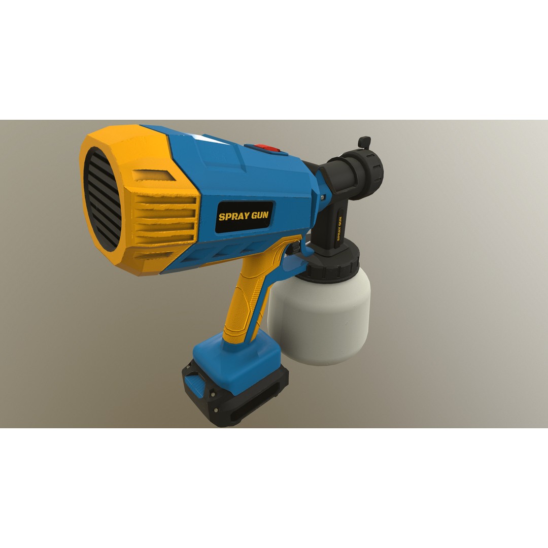Spray Gun 3D Model – Low Poly Game-Ready Asset, FBX, Blender - View 23