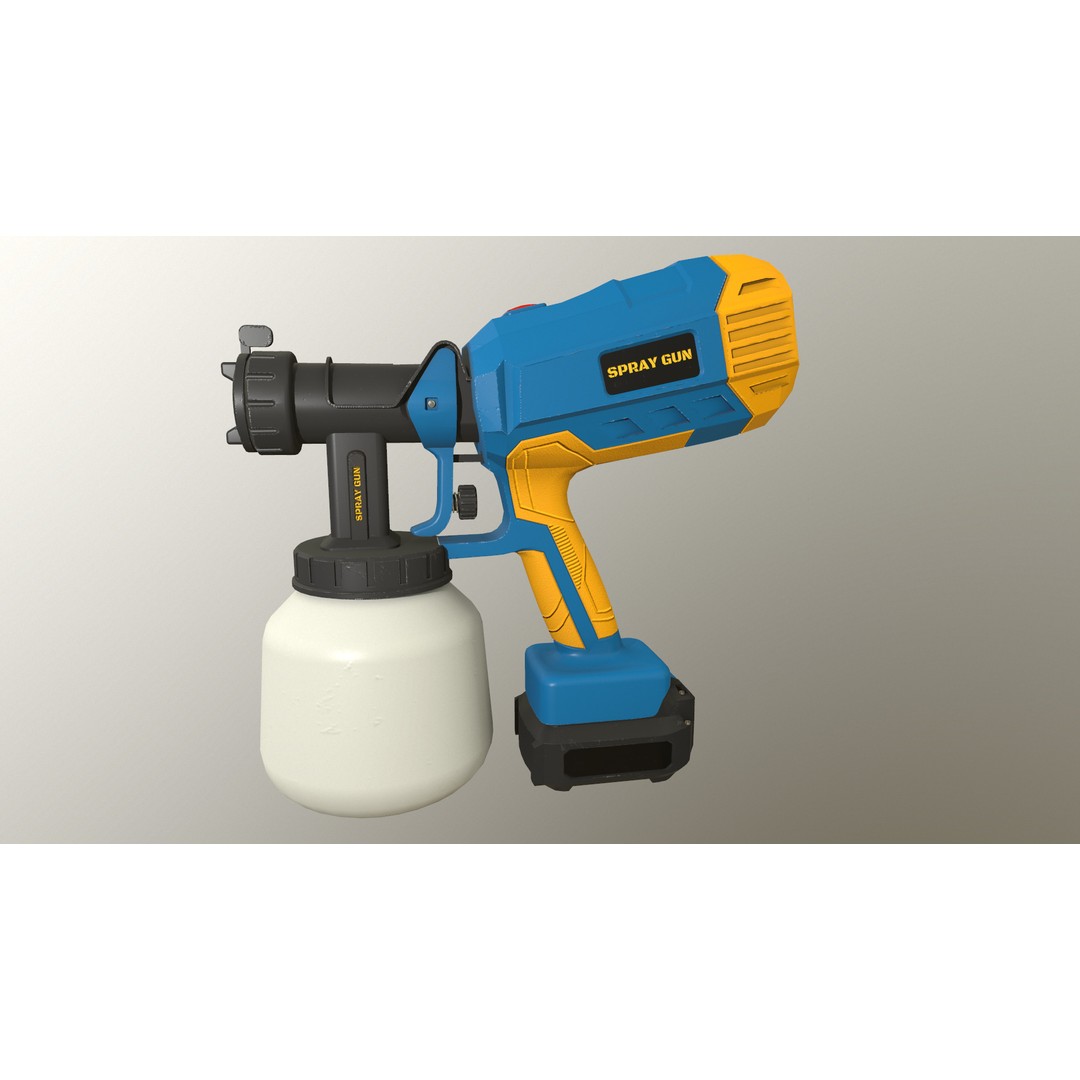 Spray Gun 3D Model – Low Poly Game-Ready Asset, FBX, Blender - View 25